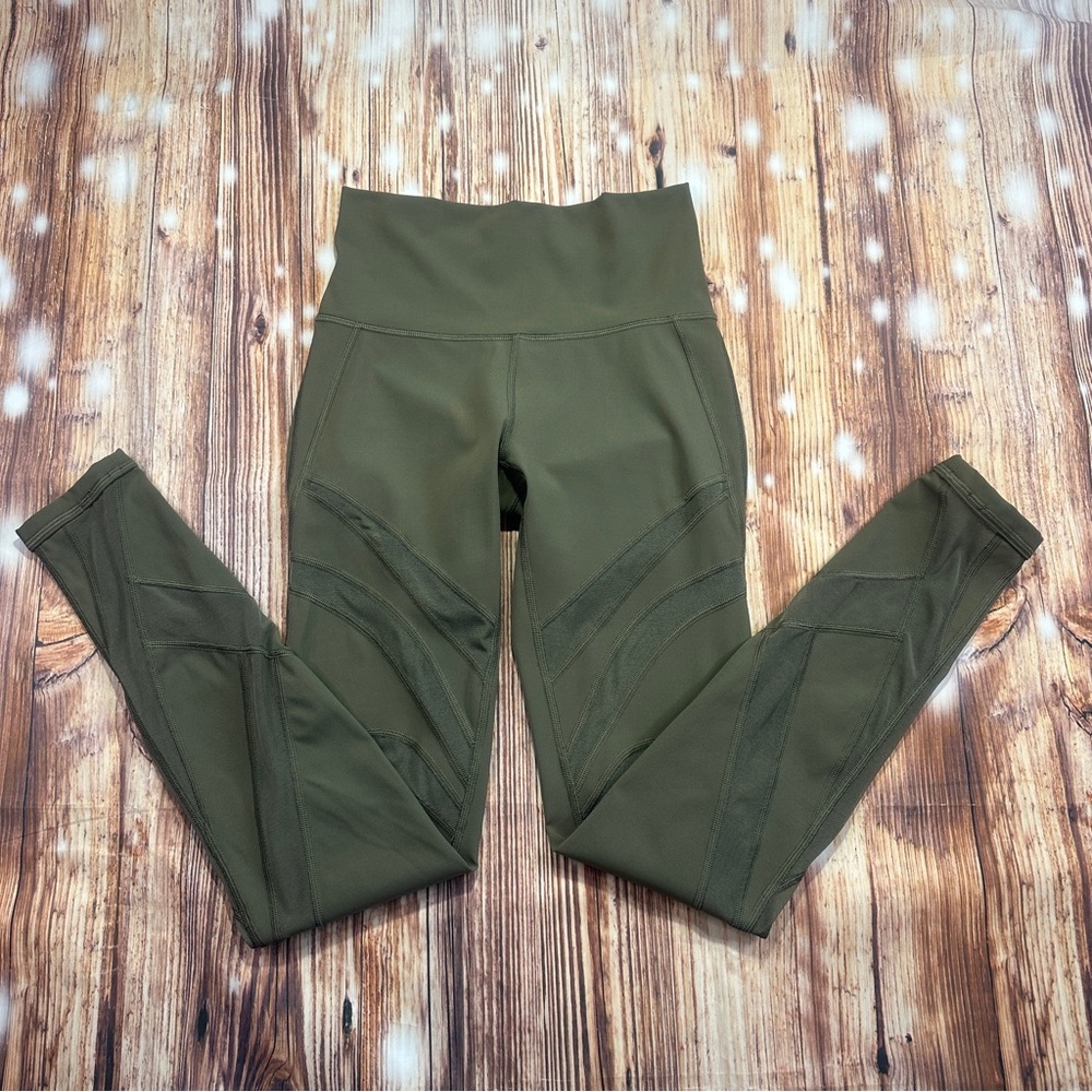 Lululemon Athletica Wunder Under HR 7/8
Tight*Mesh Leggings Size 4 Green